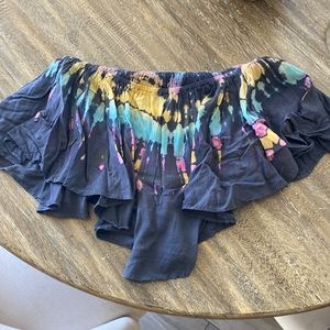 Blue Life tie dye bandeau top! Smocked top & flowy, size Xs.